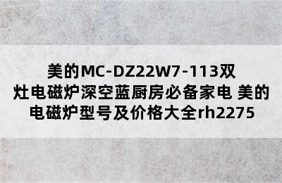 美的MC-DZ22W7-113双灶电磁炉深空蓝厨房必备家电 美的电磁炉型号及价格大全rh2275